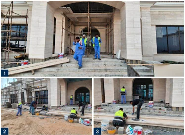 Exterior entrance stone fixing and finishing works